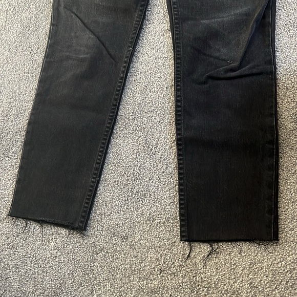 Boyish Denim The Billy High Rise Skinny Straight Jeans in Black (RAW HEM) - Picture 5 of 8